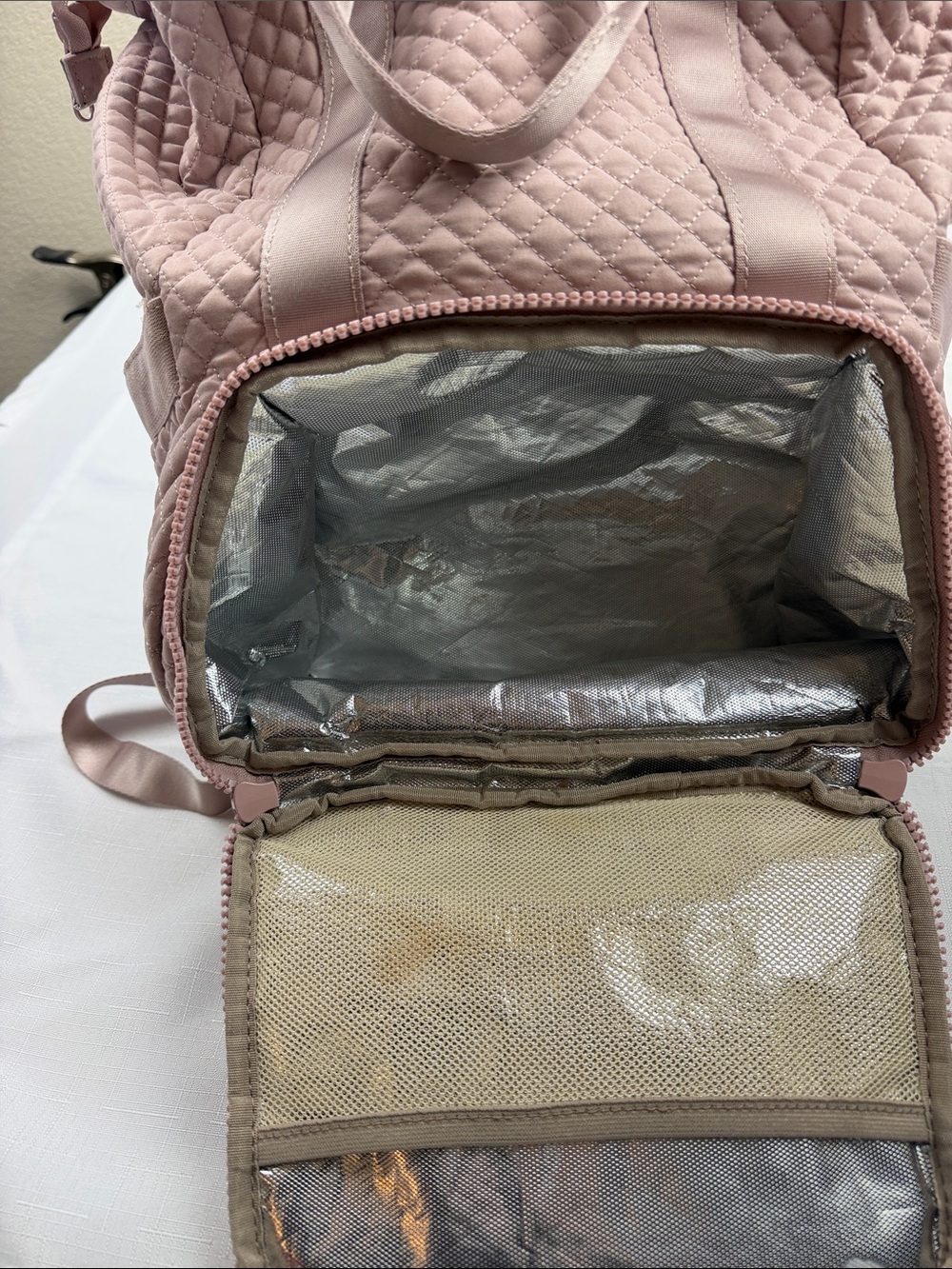 Bagsmart Quilted Blush Pink Backpack - Picture 5 of 10